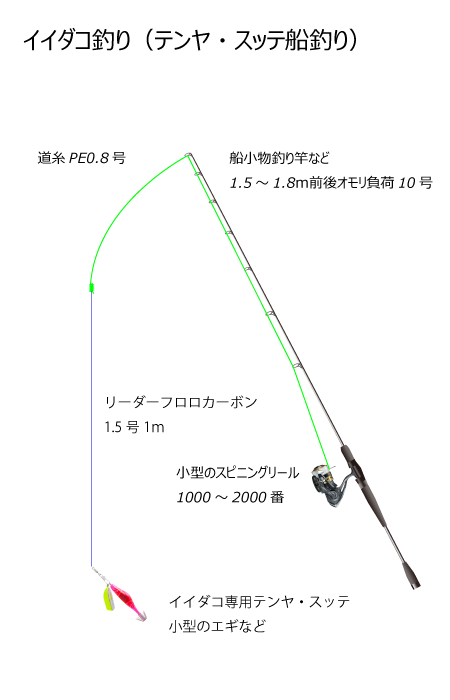 イイダコ船釣り（テンヤ・スッテ）